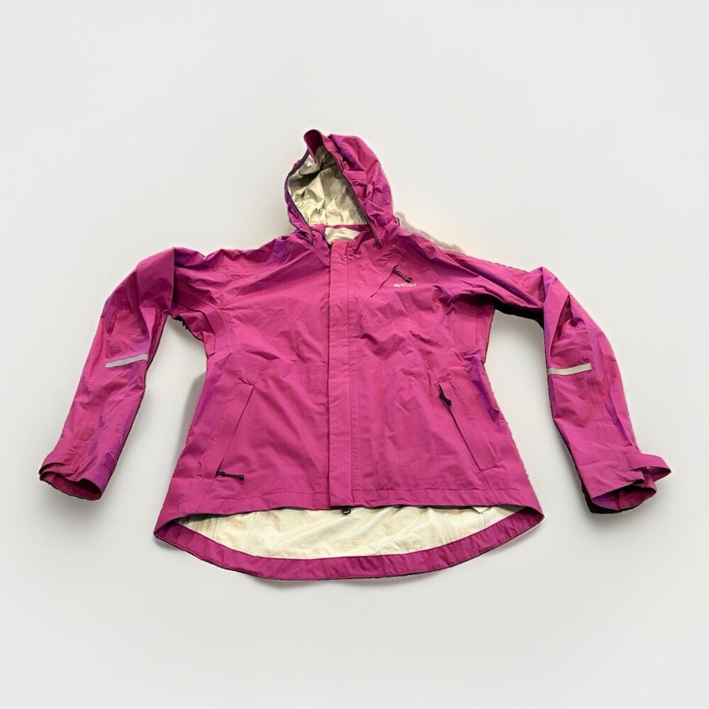REI Co-Op Womens Purple Junction Cycling Full Zip Raincoat Jacket Size S Small